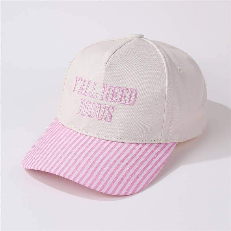 "Y'all Need Jesus" Stripe Baseball Cap