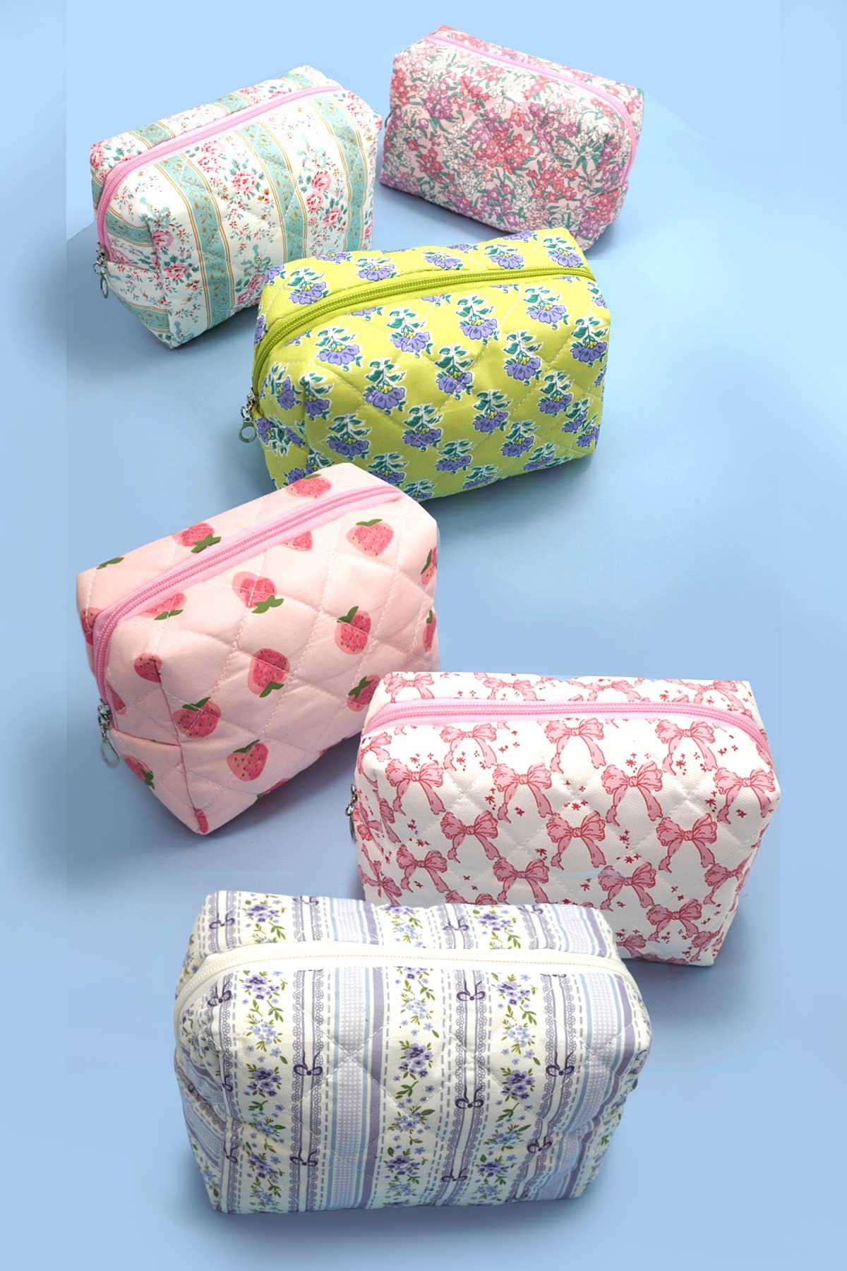 FLORAL TOILE PATTERN MAKEUP COSMETIC POUCH BAG | 40P562: S