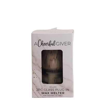 beige and white marble wax warmer