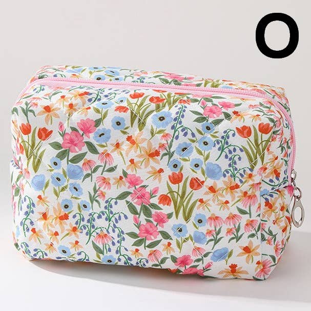 FLORAL TOILE PATTERN MAKEUP COSMETIC POUCH BAG | 40P562: S