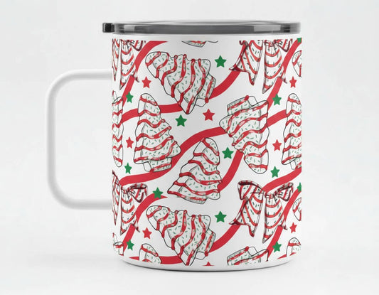 10 OZ.  Red and White Christmas Tree Cake Coffee Mug