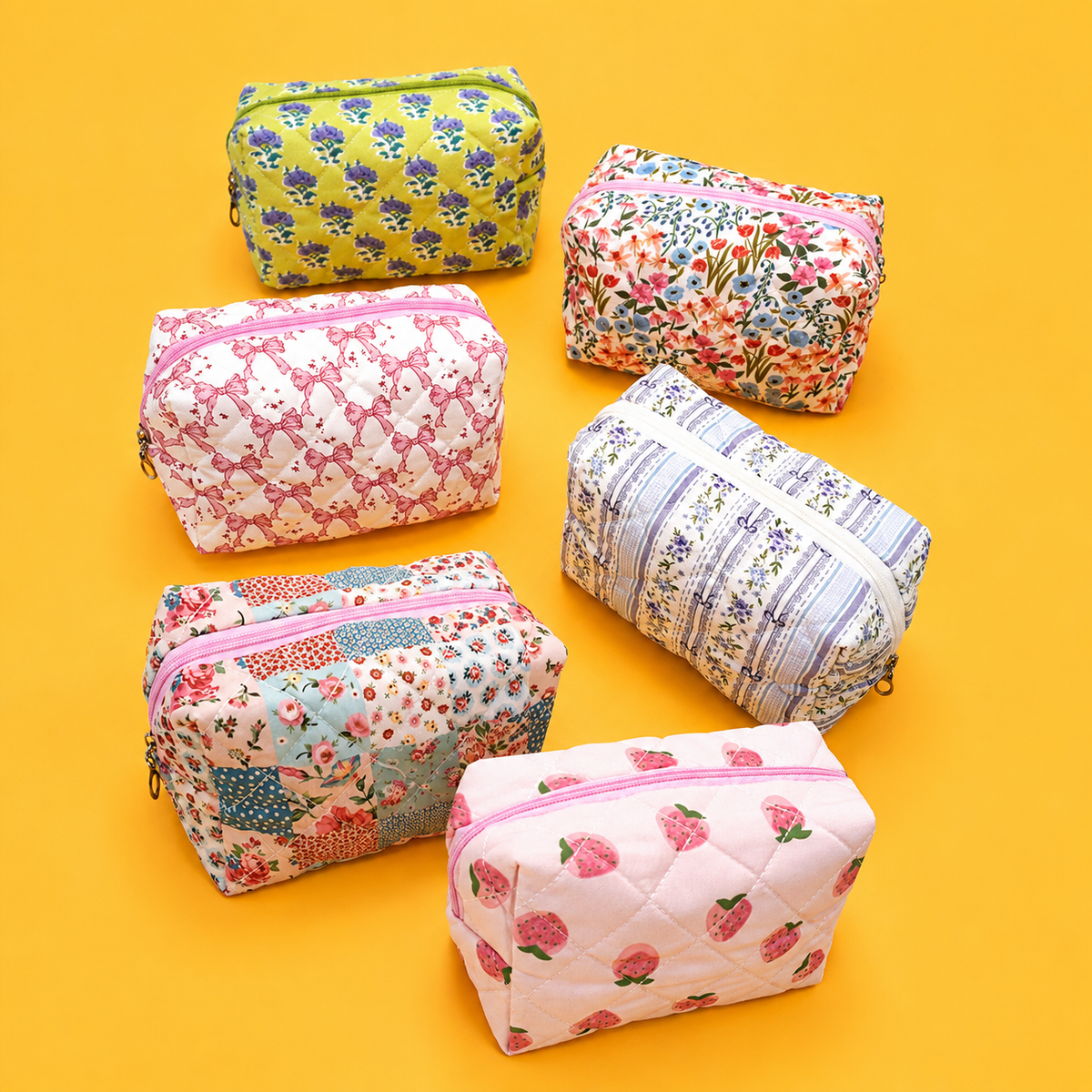FLORAL TOILE PATTERN MAKEUP COSMETIC POUCH BAG | 40P562: S