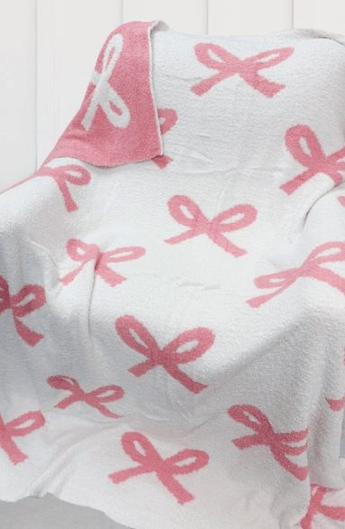 Pink Bow Luxury Blanket