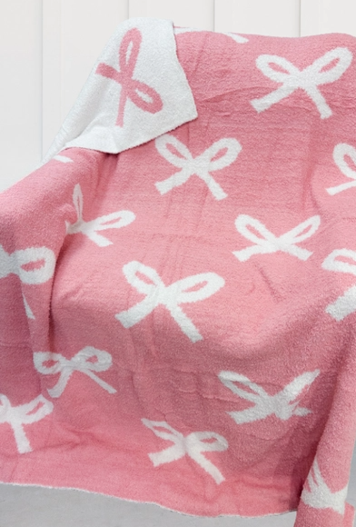 Pink Bow Luxury Blanket