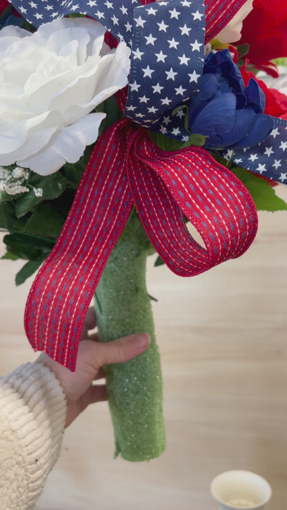 Patriotic Cemetery Vase Insert