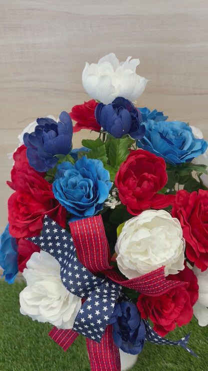 Patriotic Cemetery Vase Insert
