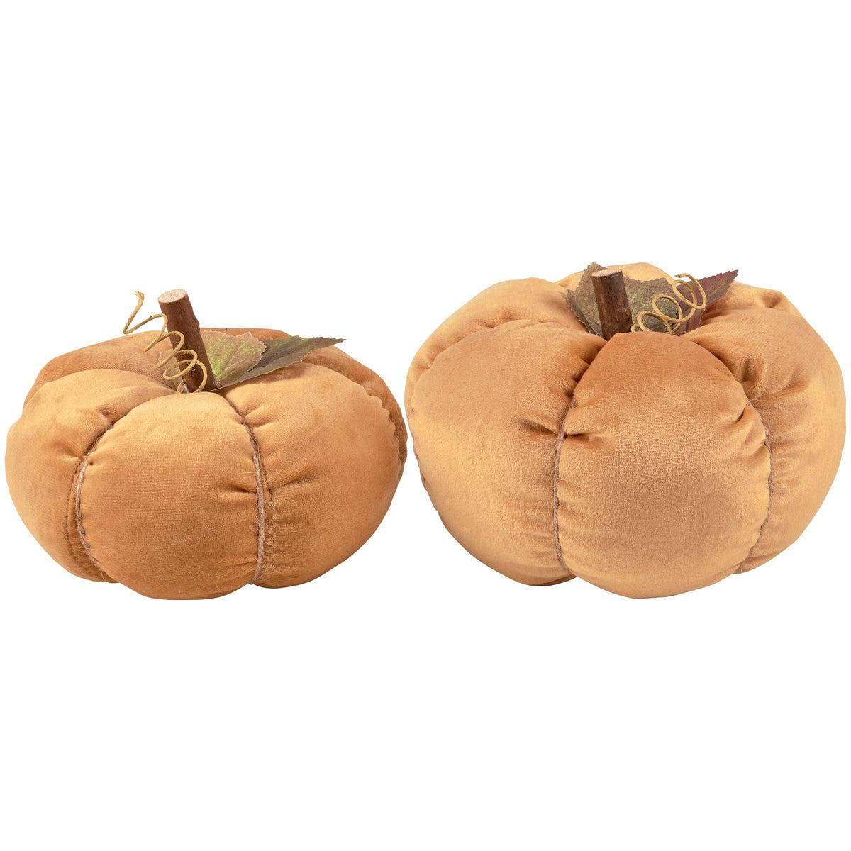 orange velvet set of pumpkins.