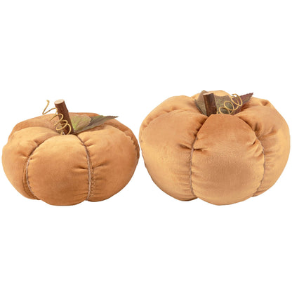 orange velvet set of pumpkins.